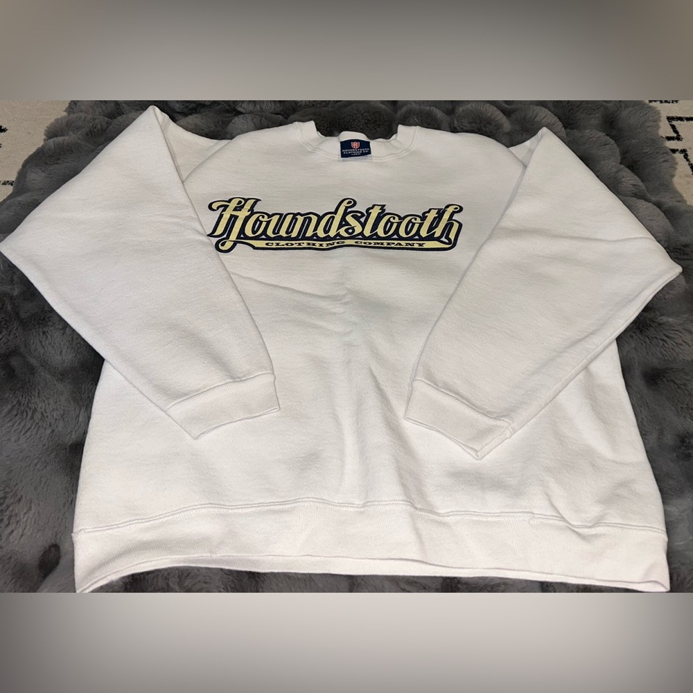 Vintage White Houndstooth Sweatshirt